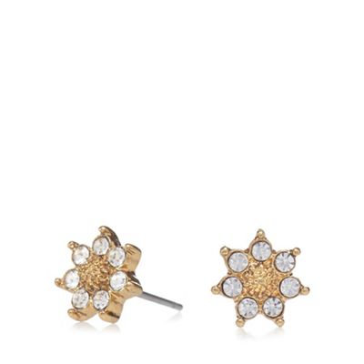Gold plated crystal star stud earrings